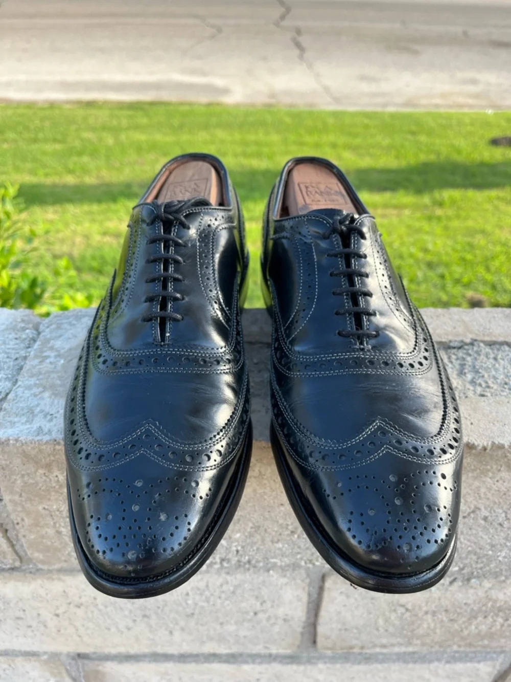 Allen Edmonds McAllister Men’s Black Leather Wingtip Brogue Oxfords Dress 9D